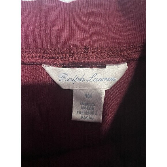 2X POLO Ralph Lauren navy blue & Burgundy knit shorts boy elastic waist 3 months - Picture 4 of 4